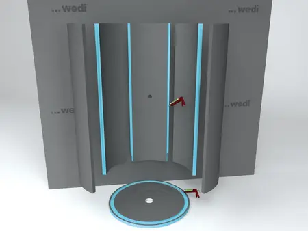Systemaufbau Duschwandkonstruktion Fundo Trollo