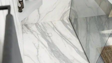 wedi Top Line shower in marble finish