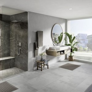 Bad mit wedi Top Wall marble