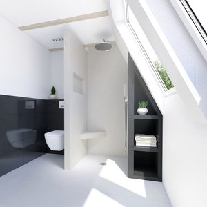 Badezimmer mit Designoberfläche von wedi