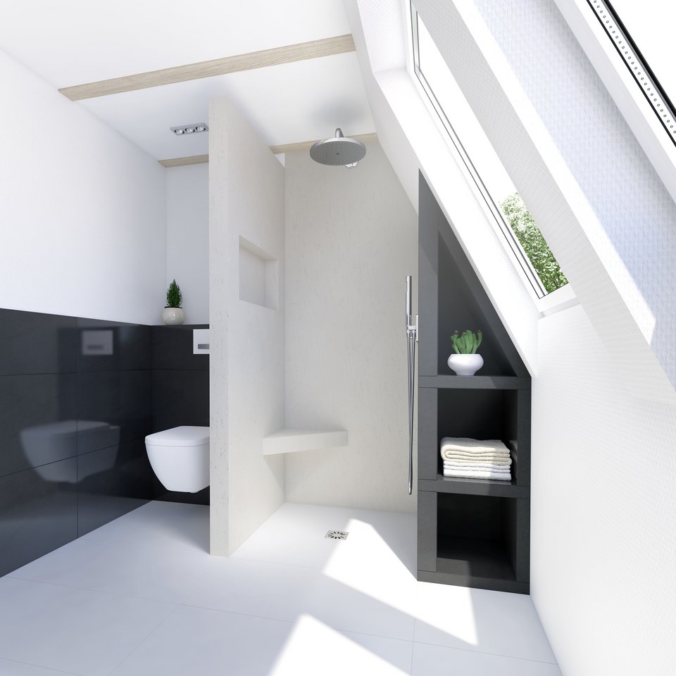 Badezimmer mit Designoberfläche von wedi