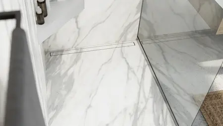 Shower with design surface