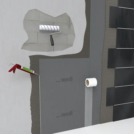 Systemaufbau verankergungsfaehige Oberflaechen mit wedi Produkten