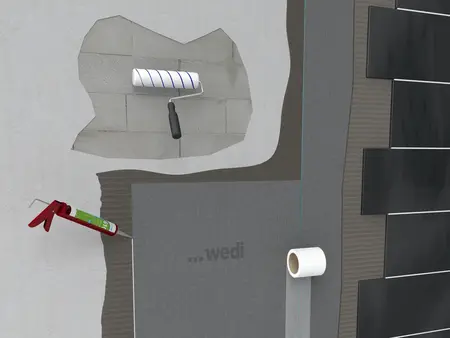 Systemaufbau verankergungsfaehige Oberflaechen mit wedi Produkten