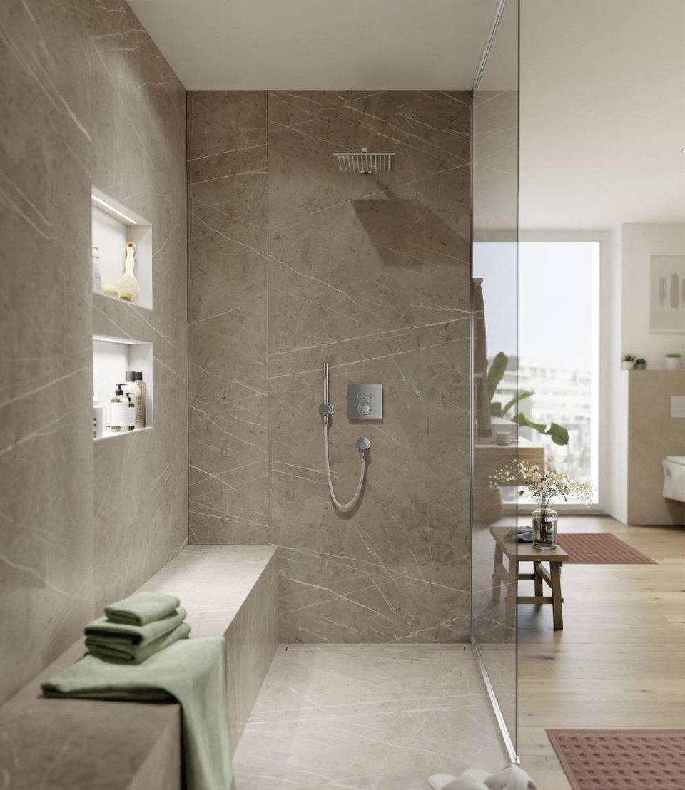 Duschbereich mit wedi Top Wall marble