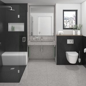 Badezimmer mit Fundo Top Designoberfläche