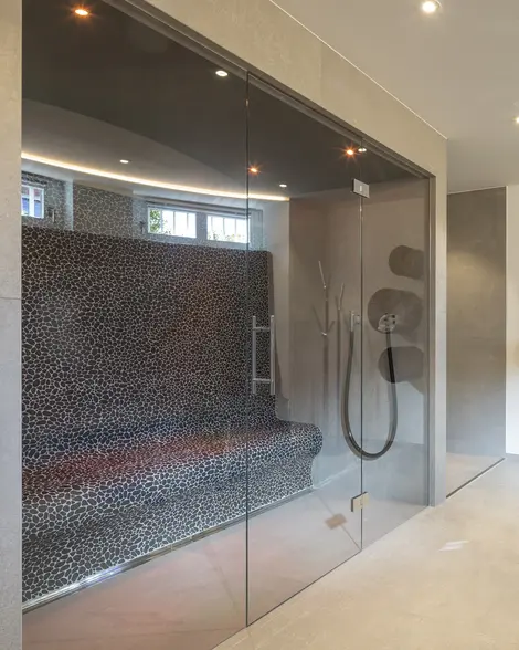 Badezimmer Sanierung Dampfbad Dusche mit wedi Produkten