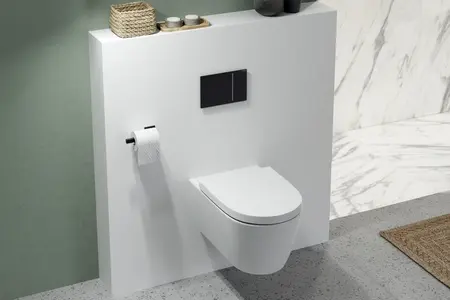 Toilet drywall installation wedi I-board with design surface