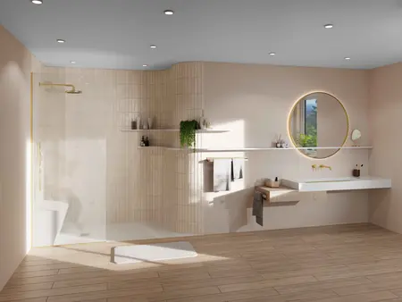 Badezimmer mit wedi Waschtisch und Dusche