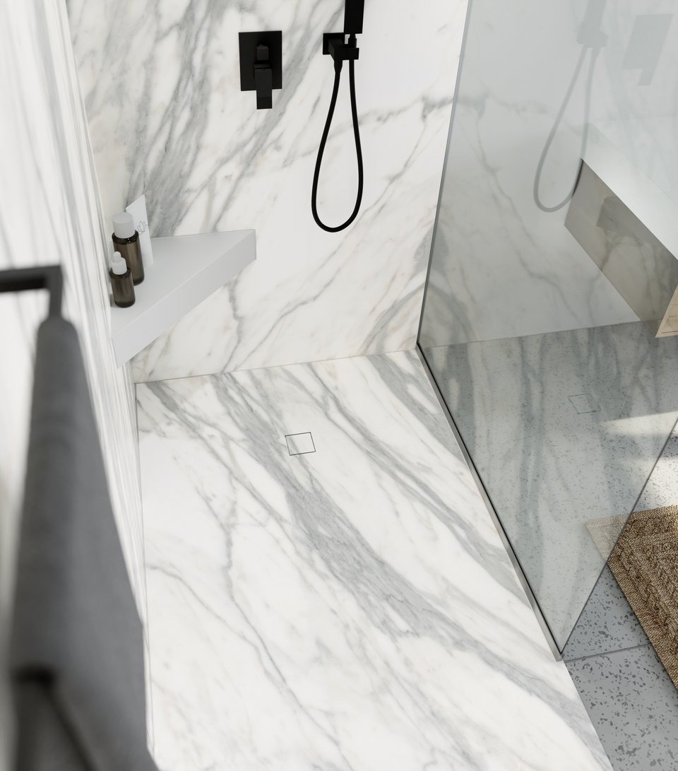 Duschbereich Designoberfläche wedi Top marble