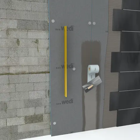 Unebene Wand mit wedi Bauplatte verkleiden