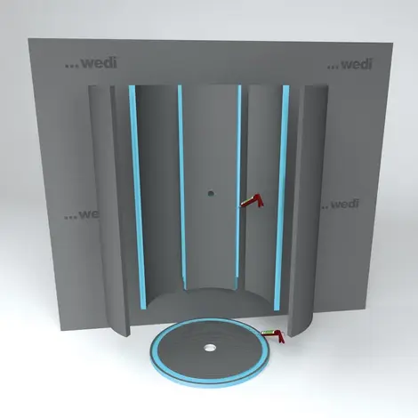 Systemaufbau Duschwandkonstruktion Fundo Trollo