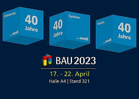 wedi celebrates 40 years – with new innovations for creative bathrooms at BAU 2023