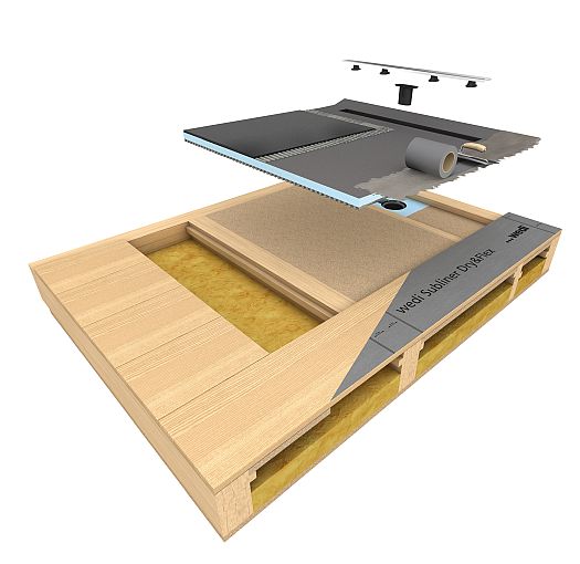 Linear drainage in suspended timber floors (integrated) - Fundo RioLigno