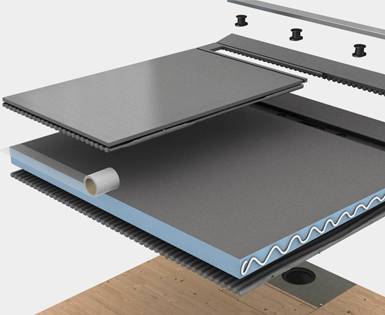 Écoulement horizontal sur supports en bois