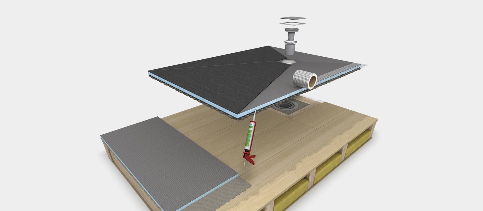 Centrale afvoer met onderbouwsysteem