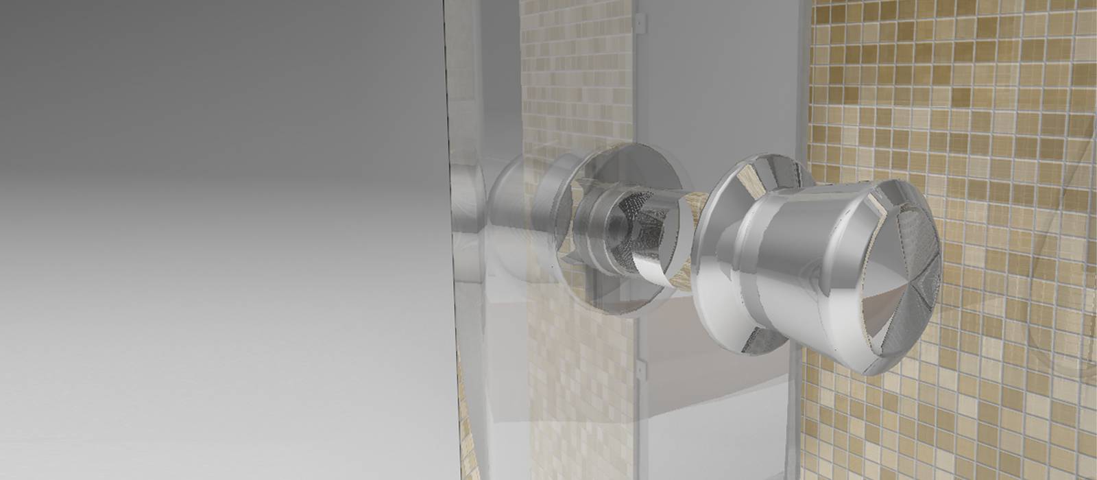 Glass door with stainless steel door frame