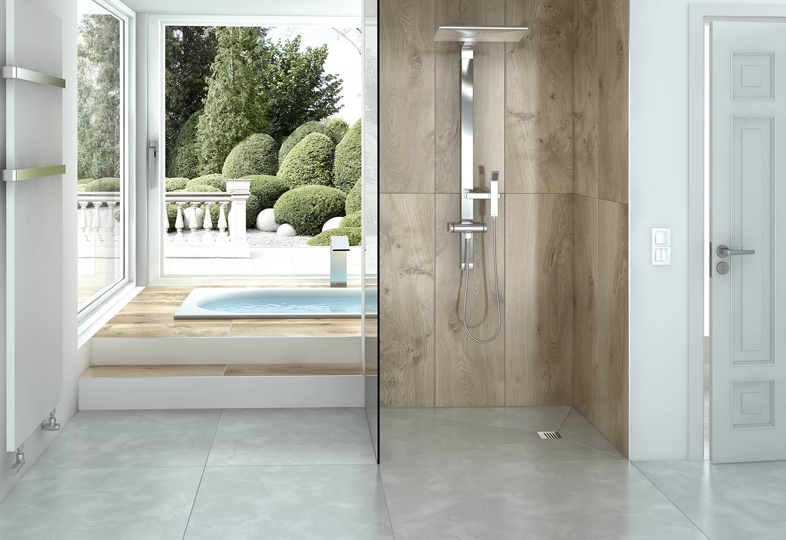 Wedi outlet shower system