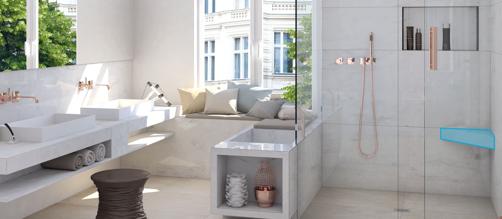 Wedi sanoasa shower clearance bench