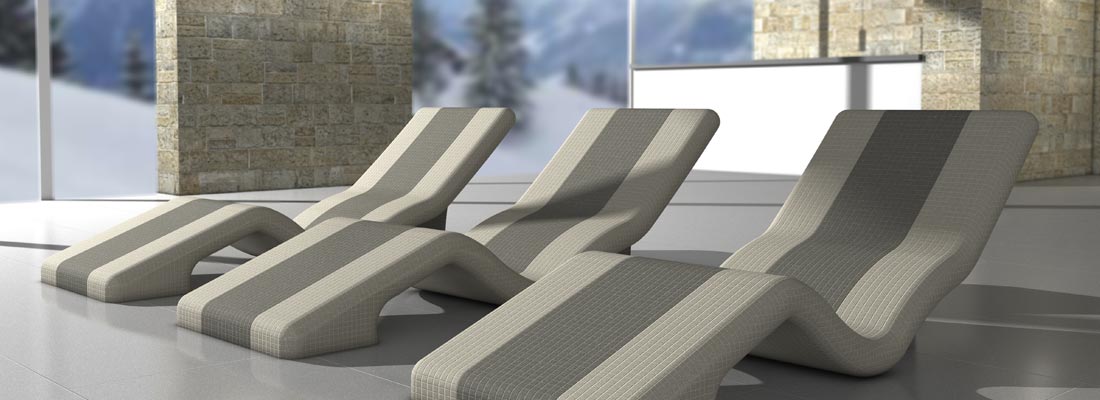 wedi Sanoasa Wellness benches and loungers