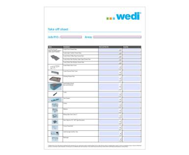 wedi Product Shopping and Planning Sheet